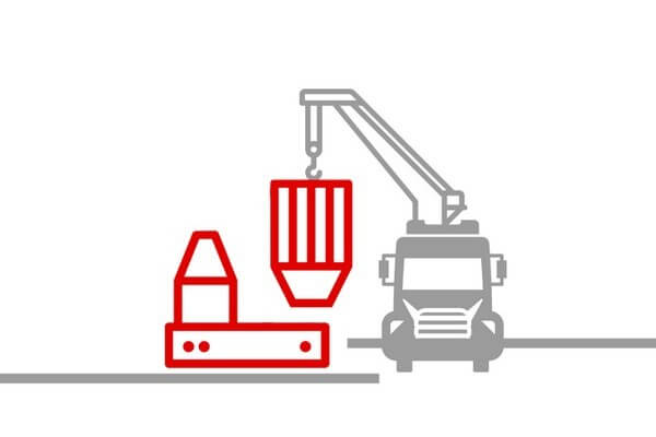 Установка частями