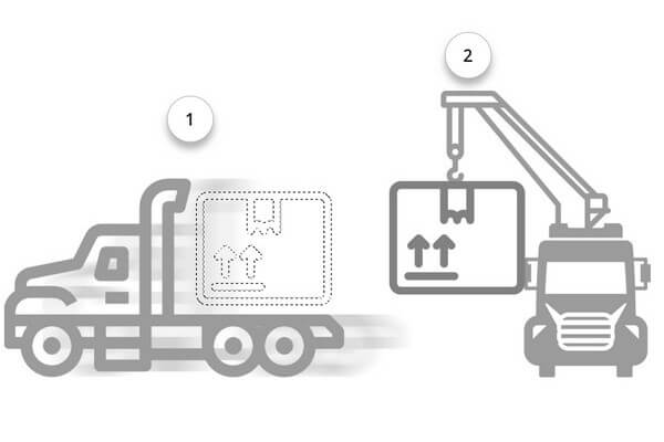 Разгрузка  краном